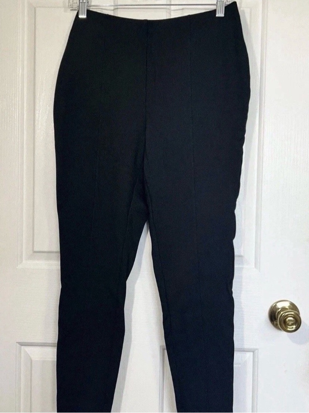 J.Jill Metro Sleek Ponte Leggings Black Skinny Pants Seamed Stretchy Med Petite
